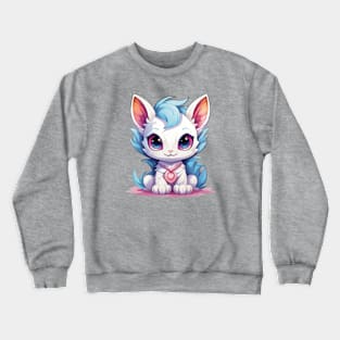 Charming Anime Kitten Crewneck Sweatshirt